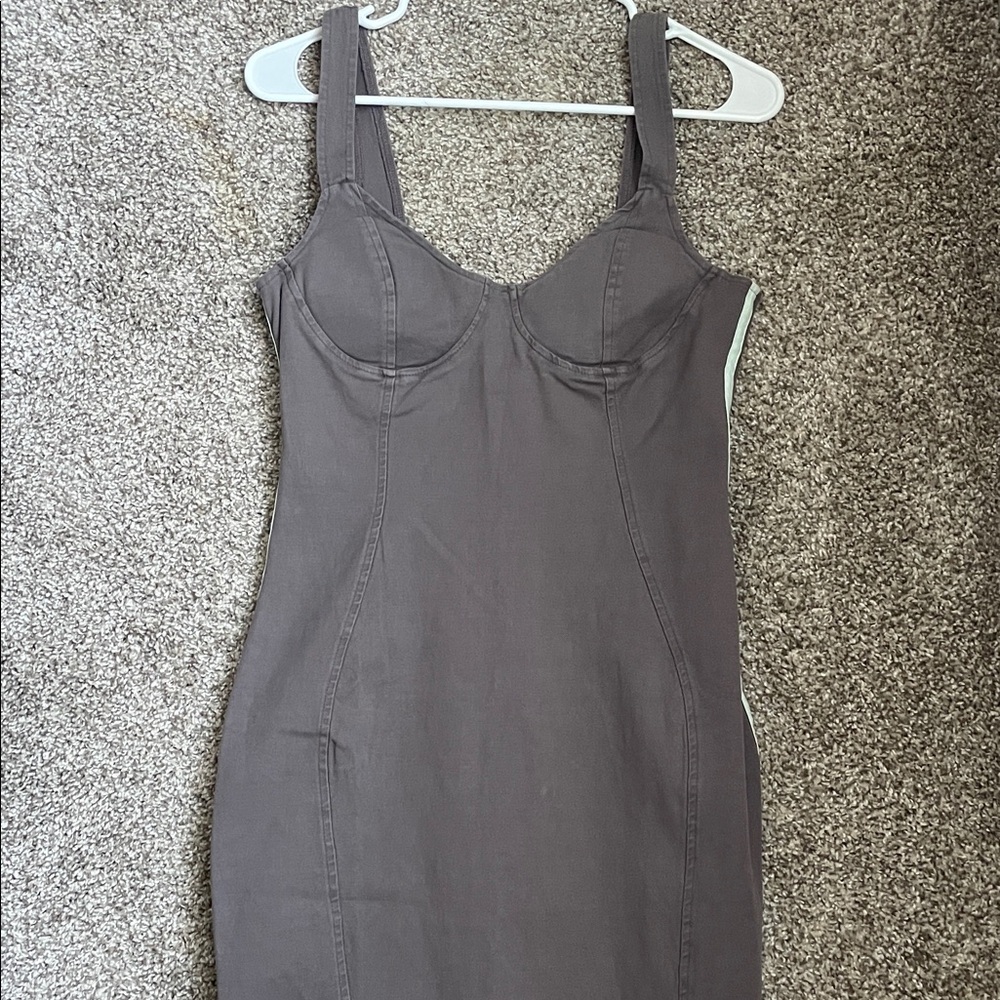 Fashion Nova Charcoal Asymmetrical Dress